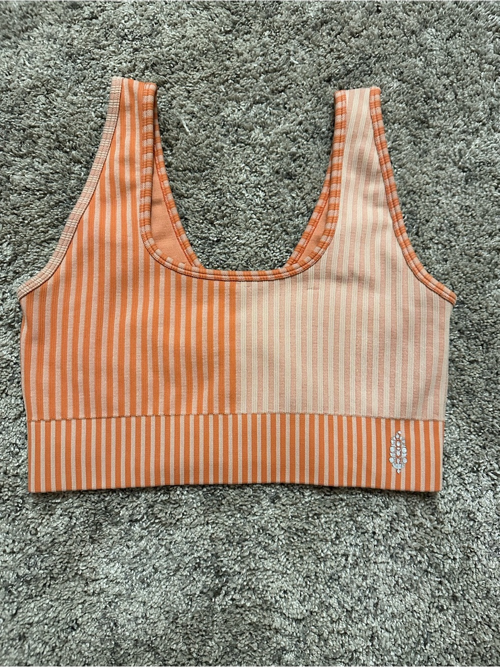 Free People Movement Tighten Up Reversible Bra Pastel Peach Orange Stripe XS/S